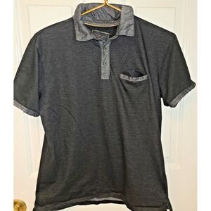 Cactus Man Ricky Singh Gray Pocket Casual Men M  Short Sleeve Polo Shirt Popper